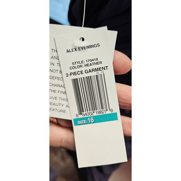 Alex Evenings Purple Chiffon Pleat Maxi Gown Size 16 New With Tags Formal Prom W - Picture 8 of 9